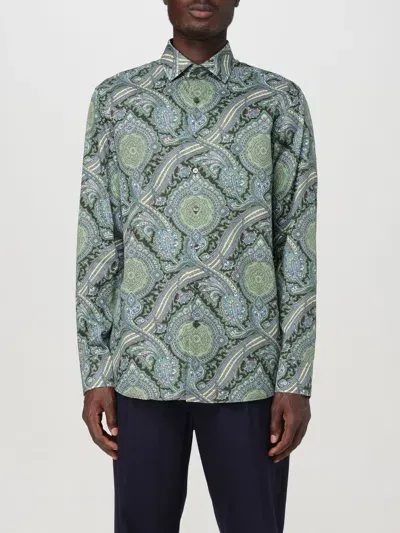 Etro Paisley-print Cotton Shirt In Grün