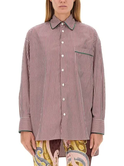 Etro Shirt With Pegasus Embroidery In Red