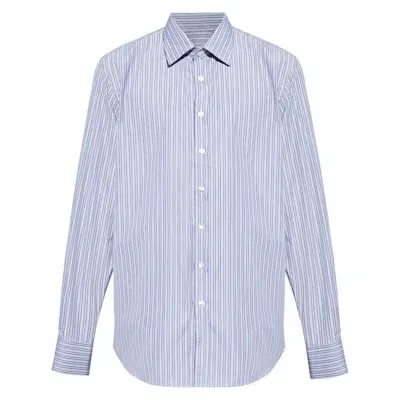 Etro Striped Long-sleeve Shirt In Blue