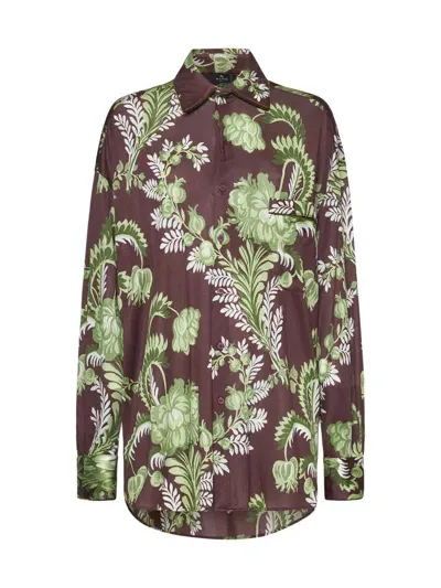 Etro Shirts In Dark Brown,multicolor