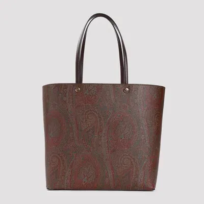 Etro Shopping Essential Shoulder Bag In Marrone