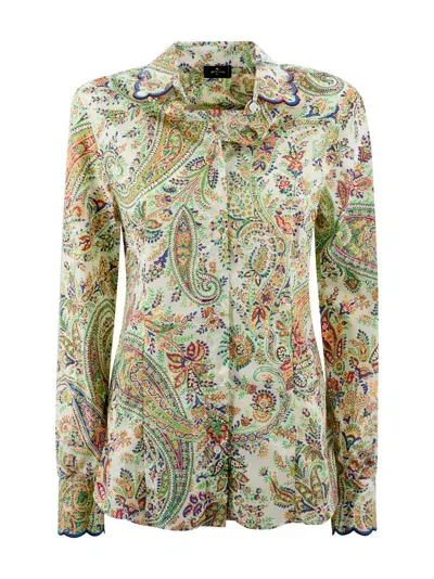 Etro Slim Shirt With Print In Multi