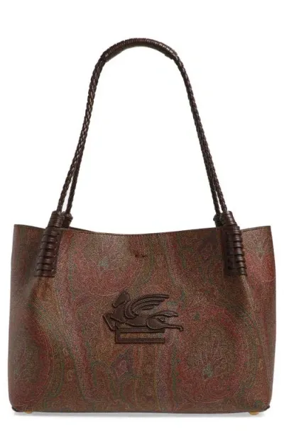 Etro Small Libra Pegaso Tote In M0019 Brown 2