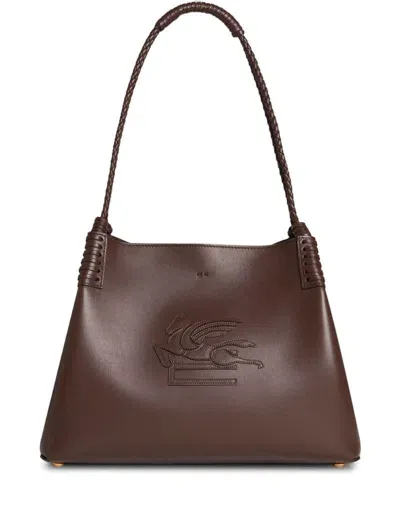 Etro Small Libra Tote Bag In Brown