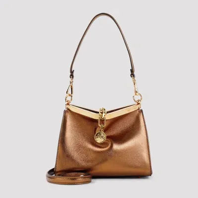 Etro Vela Small Leather Shoulder Bag In Bronzo