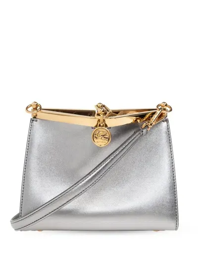 Etro Small Vella Shoulder Bag In Metallic