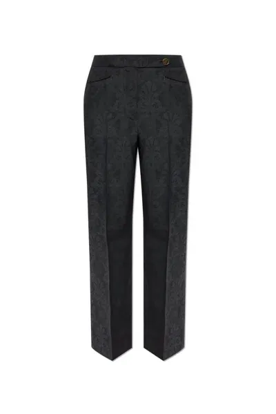 Etro Straight Leg Twill Trousers In Grey