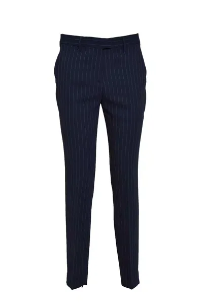 Etro Striped Tailored Trousers In Blu