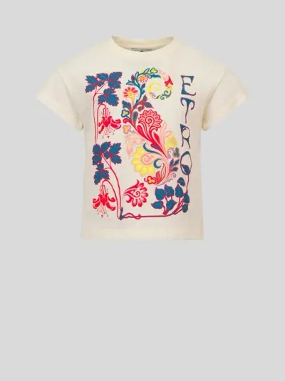 Etro Summer T-shirt For Children In White