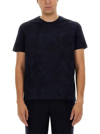 Etro T-shirt Rome In Blue