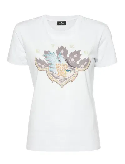 Etro Graphic-print Cotton T-shirt In White