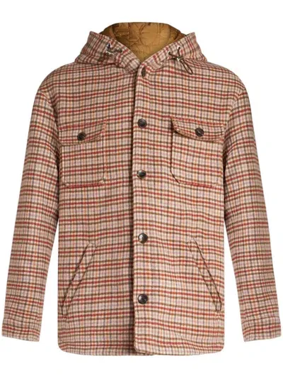 Etro Tartan-check Hooded Shirt Jacket In Pink