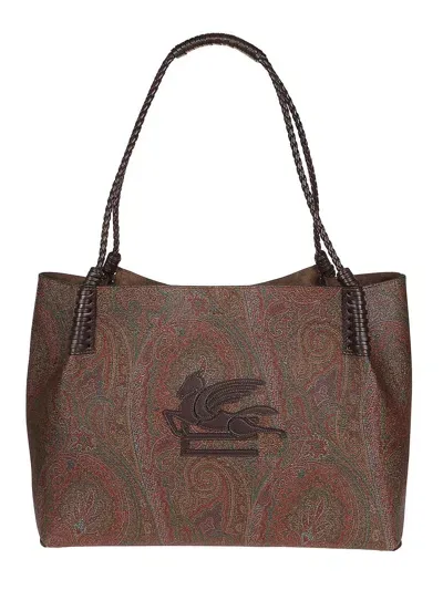 Etro Medium Libra Shopping Bag In Brown