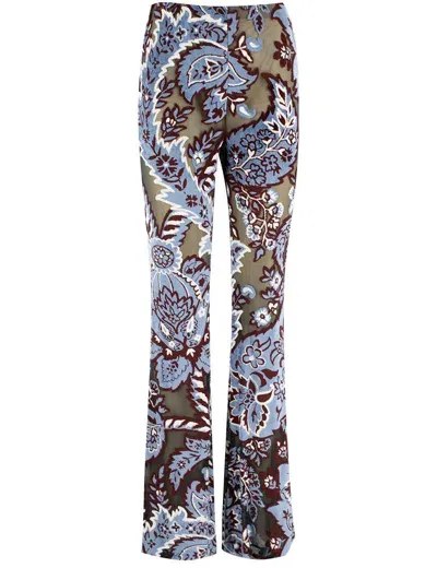 Etro Flare Pant In Blue