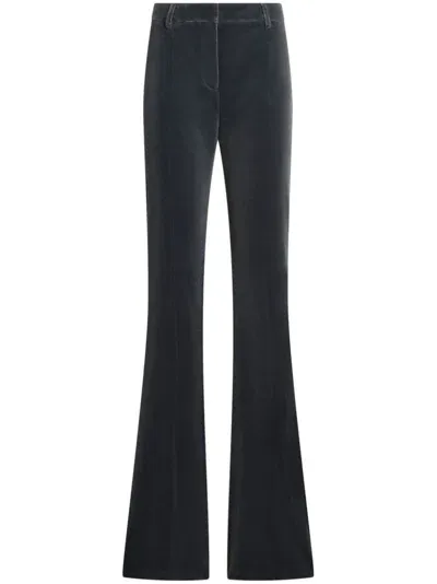 Etro Velvet Flared Trousers In Blue