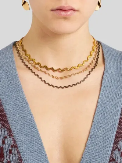 Etro Wave Choker In Gold