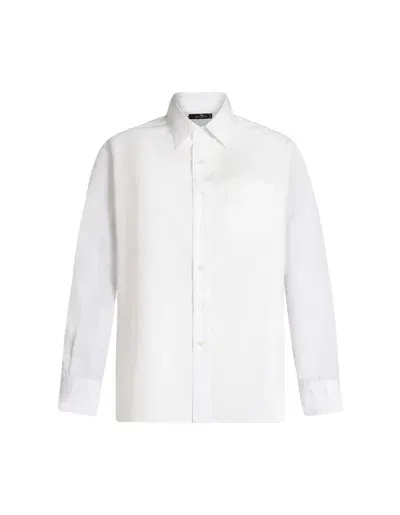 Etro Floral-panel Cotton-and-silk Shirt In White