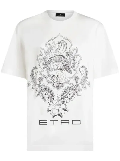 Etro Graphic-print Cotton T-shirt In White