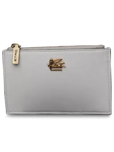 Etro White Leather Wallet