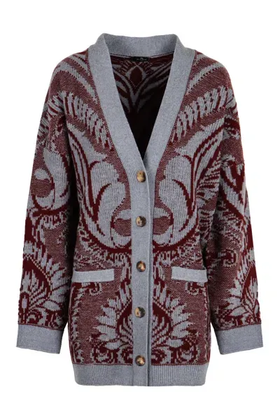 Etro Women's Floral Jacquard-knitted Cardigan | Size 42 | Wrke0159aq025 In Multicolour