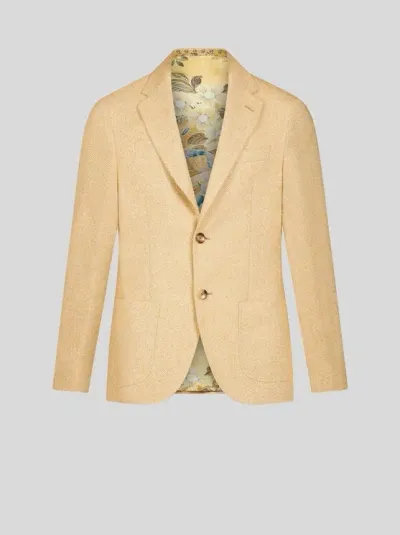 Etro Single-breasted Wool Blazer In Neutrals