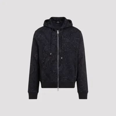 Etro Zipped Hoodie In Black