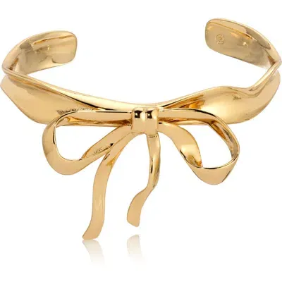 Ettika Bow Organic Cuff Bracelet In Gold