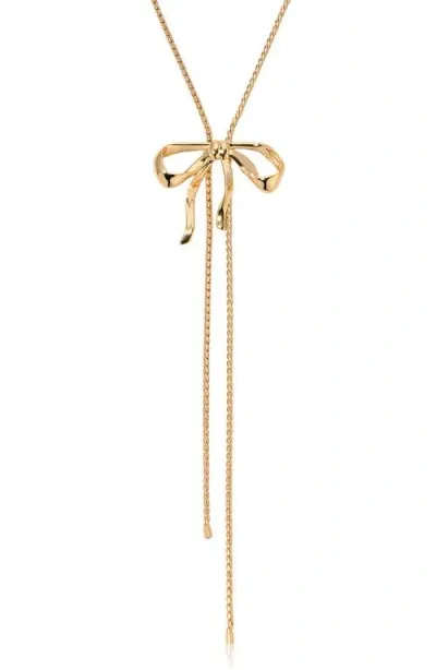 Ettika Bow Organica Bolo Necklace In Gold