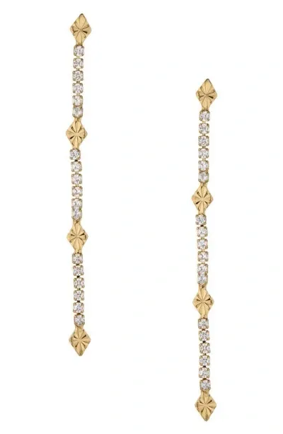 Ettika Crystal Linear Drop Earrings In Gold