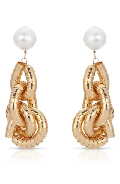 Ettika Liquid Gold-plated Cultured Freshwater Pearl 18k Gold-plated Drop Earrings