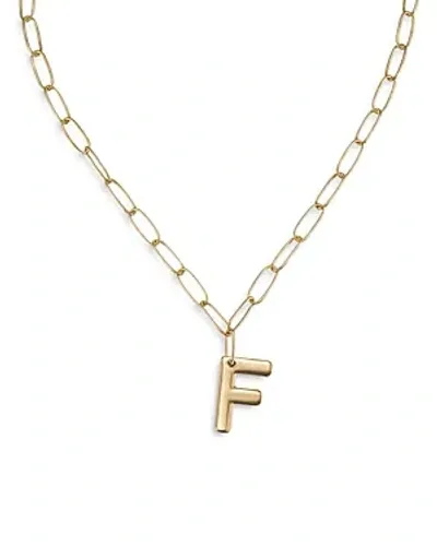 Ettika Paperclip Link Chain Initial Pendant Necklace In 18k Gold Plated, 18 In F