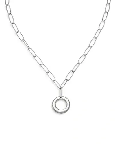 Ettika Paperclip Link Chain Initial Pendant Necklace In Rhodium Plated, 18 In O