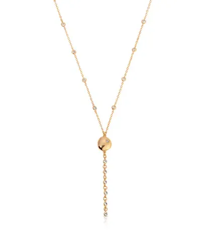 Ettika Polished Pebble Crystal Chain Lariat In Gold