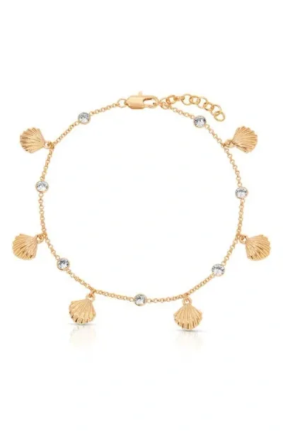 Ettika Scallop Shell Charm Anklet In Gold