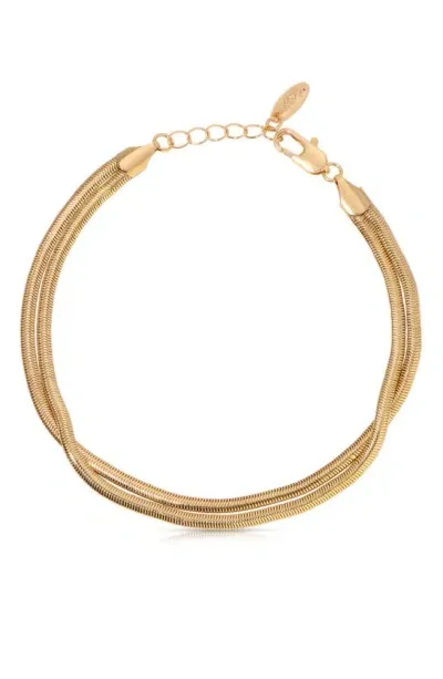 Ettika Slinky Double Snake Chain Anklet In Gold