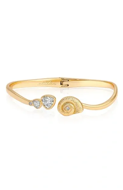 Ettika 18k Gold Plated Swirled Shell Cuff Bracelet