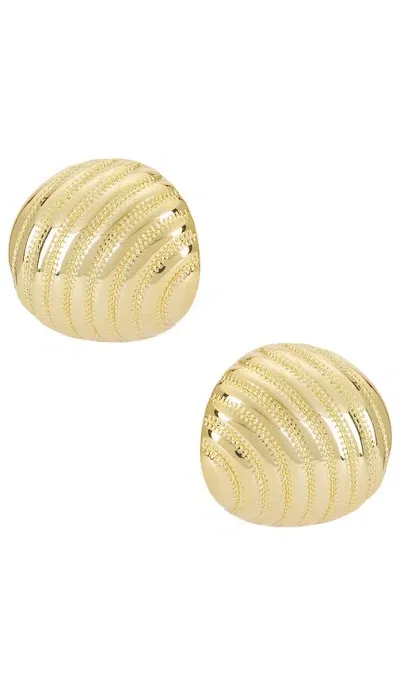 Ettika Textured Lines Dome Earrings In Gold