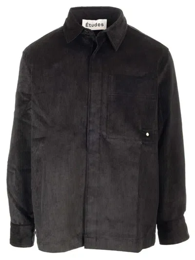 Etudes Studio Corduroy Cotton Shirt Jacket In Black