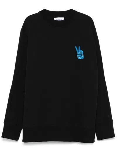 Etudes Studio Peace Sign-embroidered Sweatshirt In Black