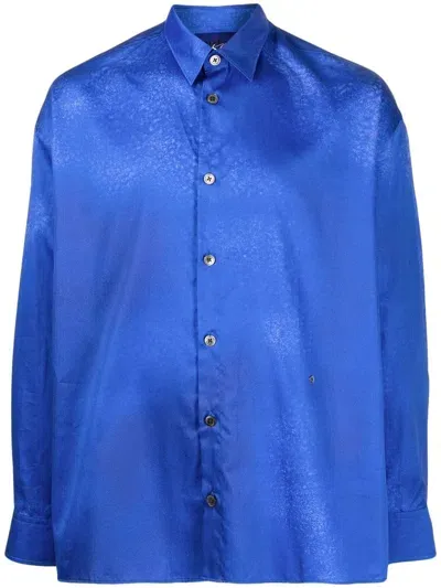 Etudes Studio Spray-effect Satin Shirt In Blau