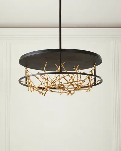 Eurofase Aerie 30" Chandelier In Black And Gold