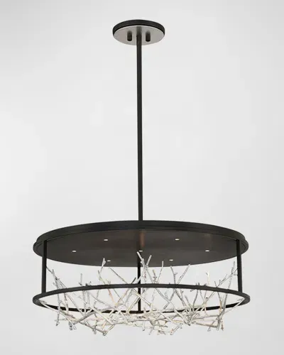 Eurofase Aerie 30" Chandelier In Black And Silver