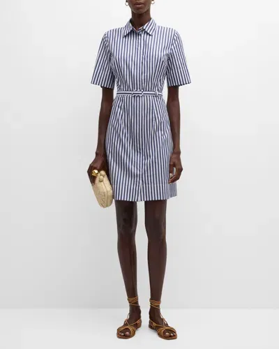 Evi Grintela Neda Striped Cotton Mini Shirtdress In Navy White