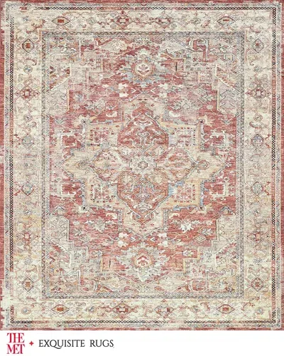 Exquisite Rugs X The Met Antique Loom Beige, Blue & Rust Rug, 12' X 15' In Rust/beige