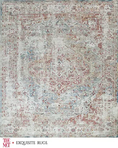 Exquisite Rugs X The Met Antique Loom Rust & Light Blue Rug, 12' X 15' In Rust/light Blue