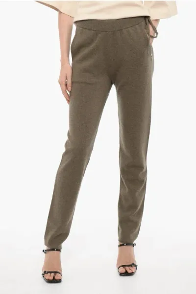 Extreme Cashmere X Cashmere Blend Pants With Elastic Waistband In Brown