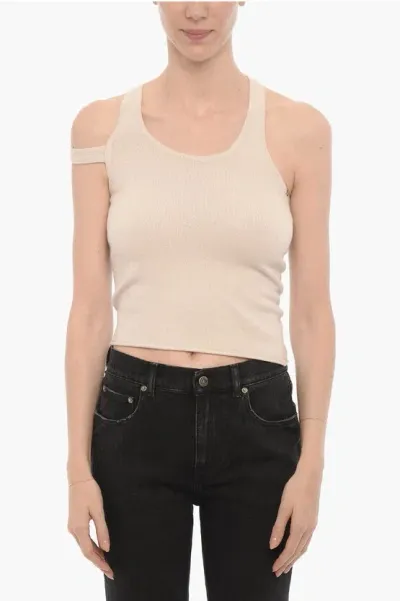 Extreme Cashmere X Cashmere Blend Tank Top With Cross Straps In Neutral