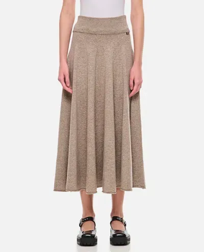 Extreme Cashmere X Cashmere Pleated Skirt In Beige