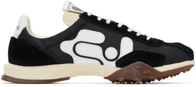 Eytys Black & White Eros Sneakers In Suede Black