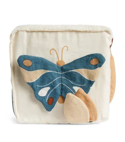 Fabelab Little Butterfly Fabric Cube In Beige